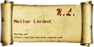 Meller Loránd névjegykártya